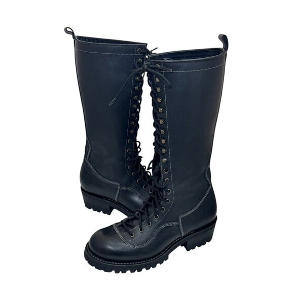 EMBOSSY Men's Logger Lace Up Boots Vibram Sole Motorcycle New Size 41/8 - Picture 6 of 15